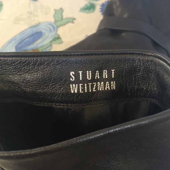 Stuart Weitzman black leather wedge heel boots - Picture 7 of 8